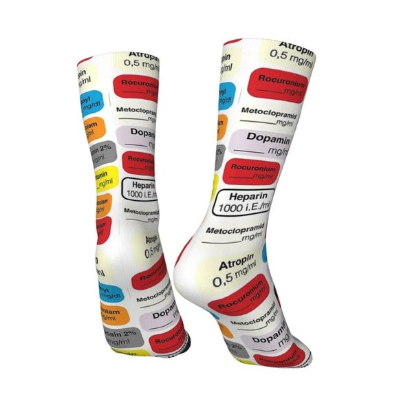 Doctor Medical Nurse Hospital Anesthesia Medication Unisex Winter Socks … - Picture 4 of 9